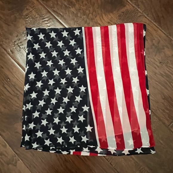 Mixit New Red Blue White Stars Stripes Scarf - Picture 5 of 8